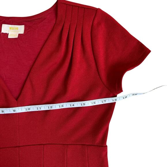 Anthropologie Maeve Sz M Lincoln Center Dark Red Fit & Flare Dress Knee Length - Picture 7 of 16